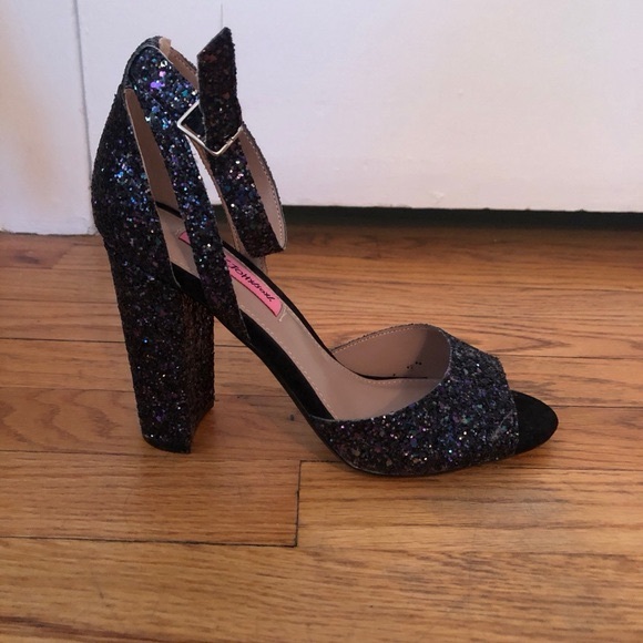 Blue Sparkly Betsey Johnson Heels - Picture 1 of 3